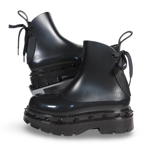 Melissa x Undercover Shoes - Melissa x Undercover Spikes Platform Combat Boots Women's 8 Black Studded Vegan